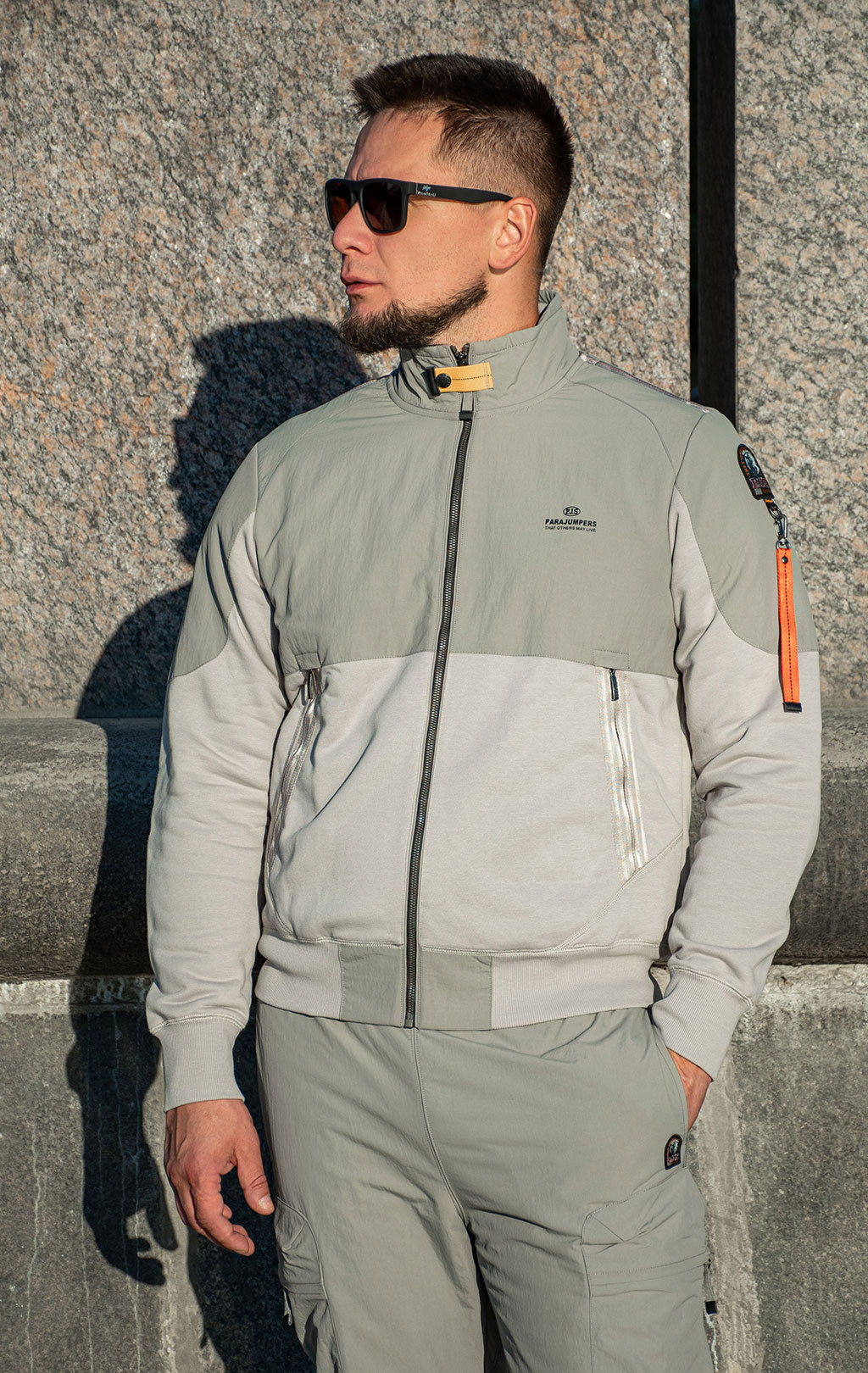Толстовка комбинированная PARAJUMPERS JANGO FW 25/26 chateau grey-nowhere 