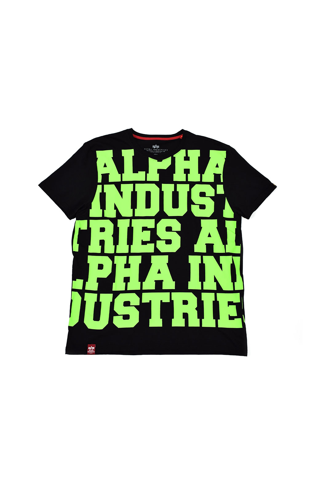 Футболка ALPHA INDUSTRIES BIG LETTERS T black/neon green 