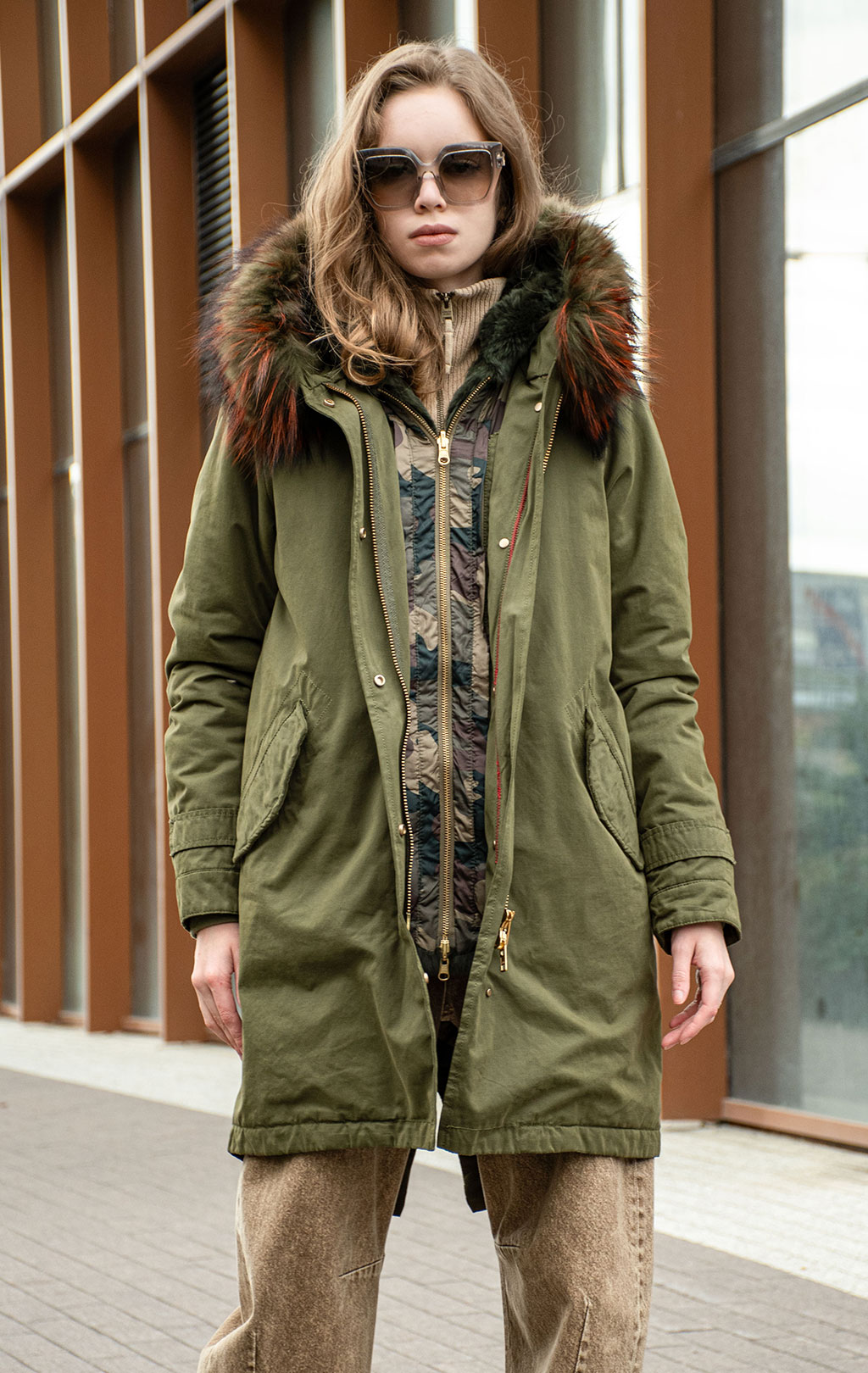Женская парка AKTUAL QUEEN army green 