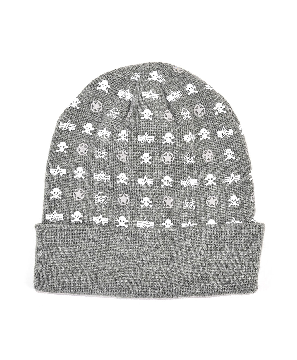 Шапка ALPHA INDUSTRIES ALL OVER BEANIE grey heather 