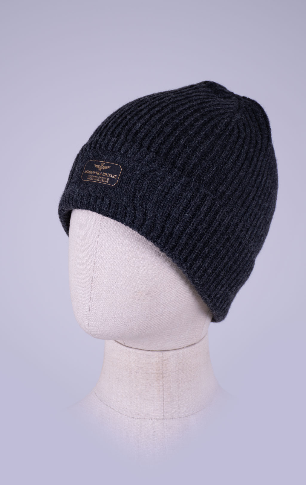 Шапка вязаная AERONAUTICA MILITARE FW 26/27/IT dark grey melange (CU 0096) 