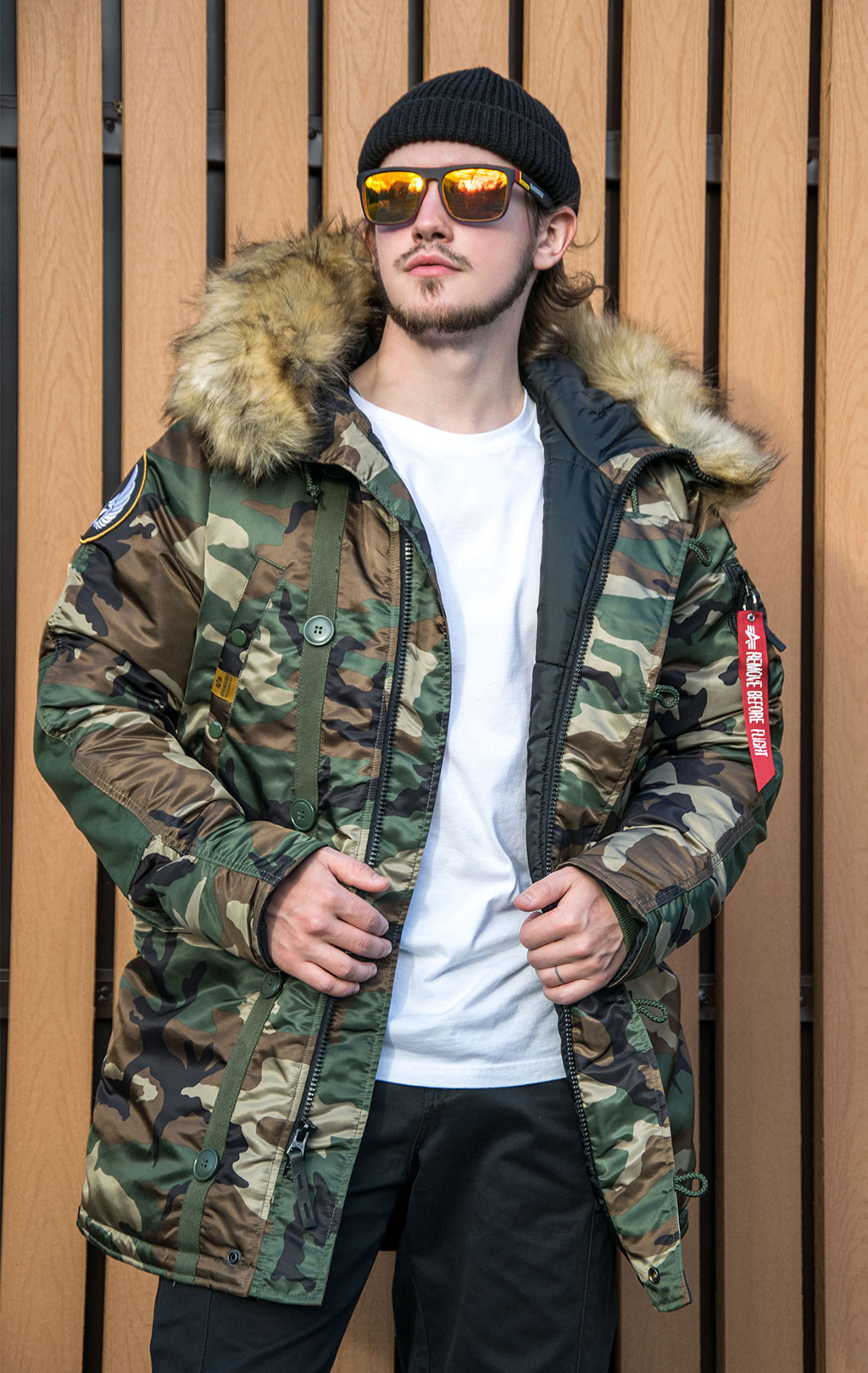 Аляска ALPHA INDUSTRIES AIRBORNE N-3B camo woodland 65 