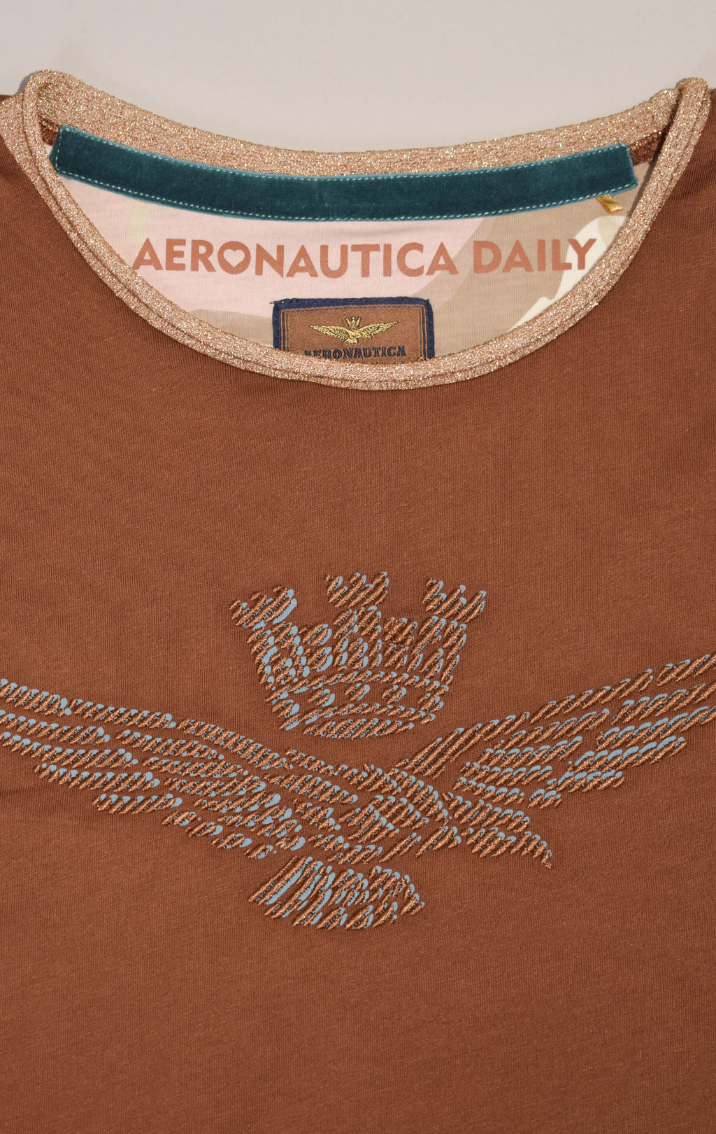 Женская футболка AERONAUTICA MILITARE FW 23/24/TR tabacco (TS 2171) 