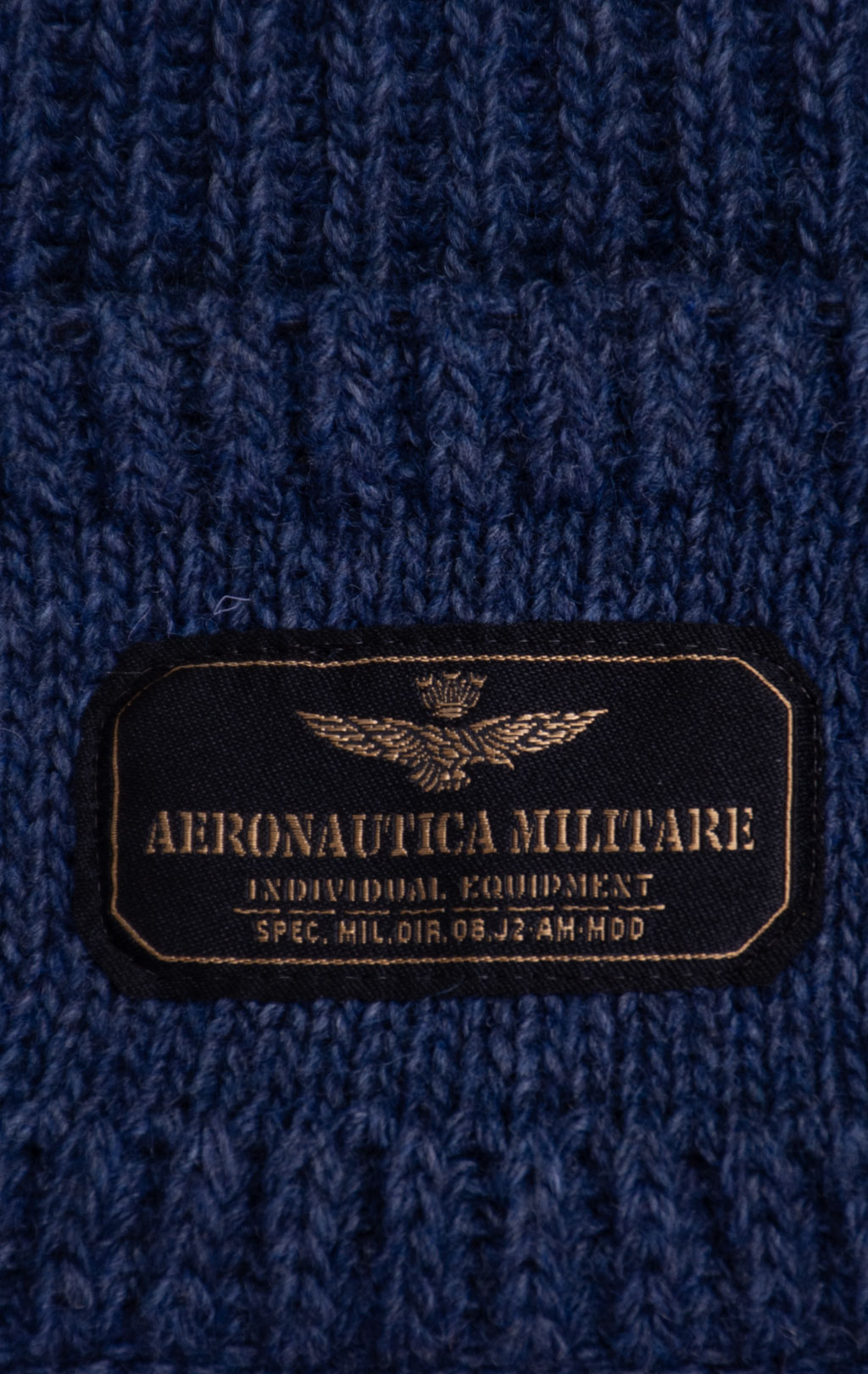 Шапка вязаная AERONAUTICA MILITARE FW 26/27/IT blue jeans melange (CU 0096) 