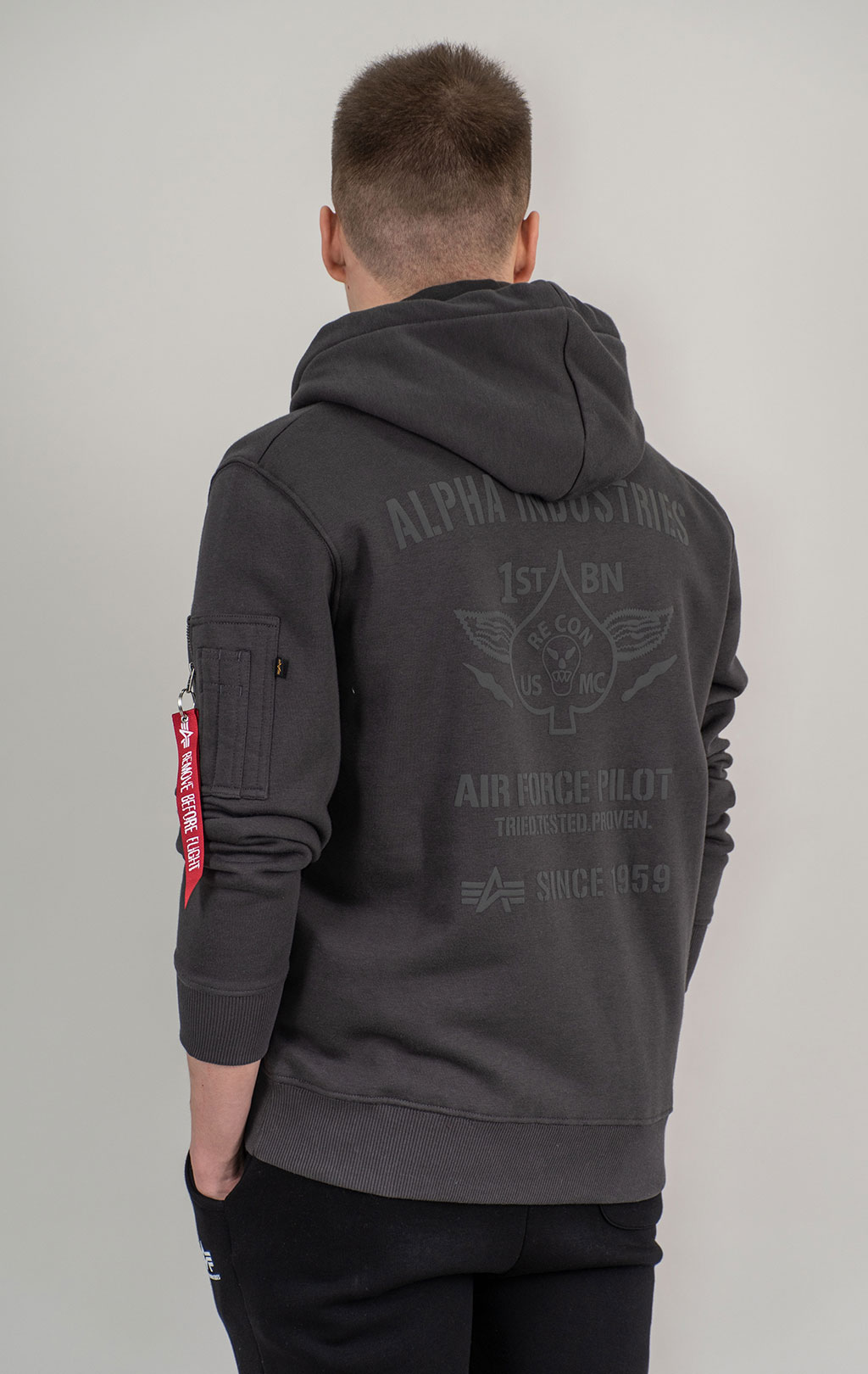 Толстовка ALPHA INDUSTRIES AIR FORCE HOODY vintage grey 