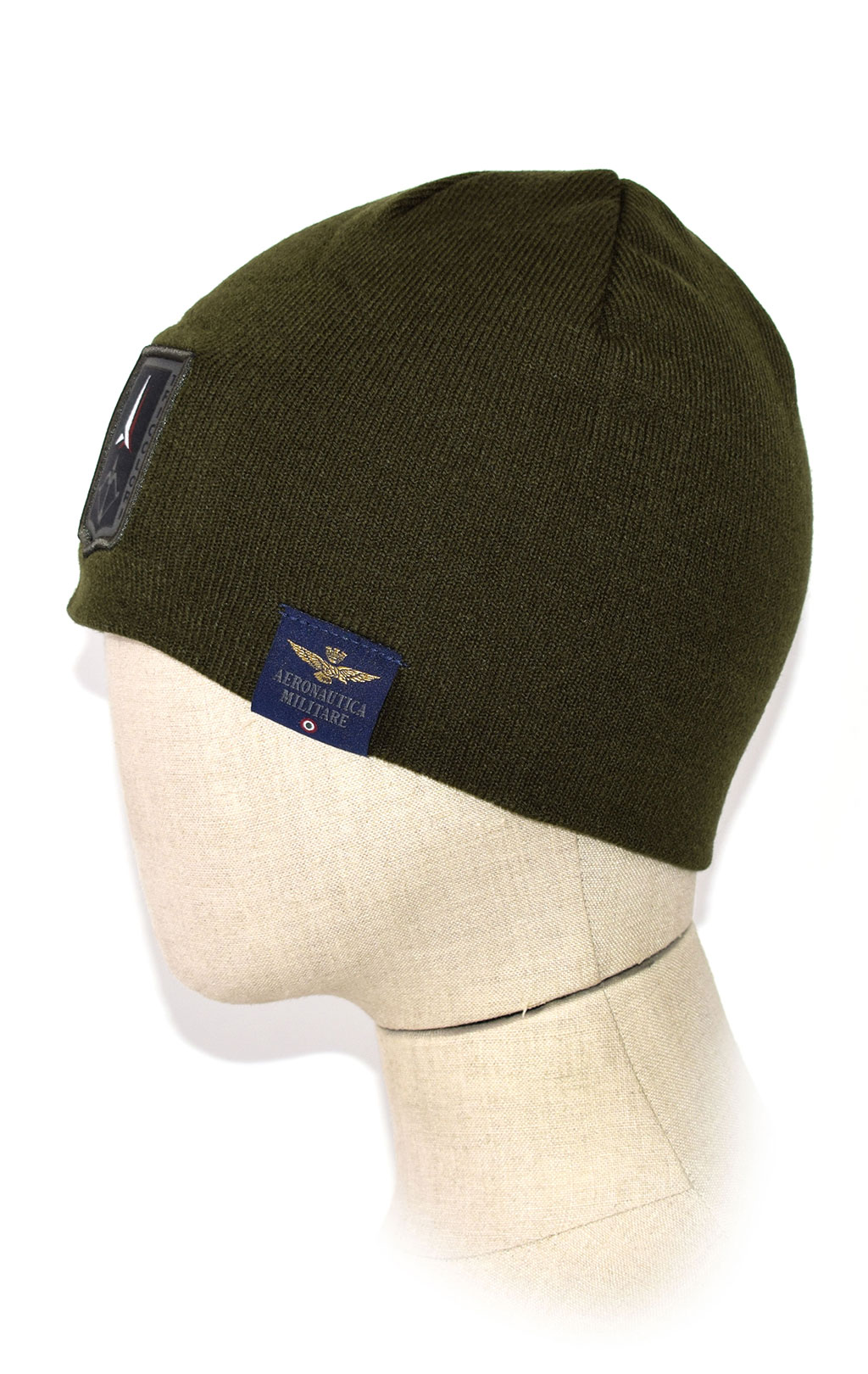 Шапка вязаная AERONAUTICA MILITARE FW 21/22/CN verde militare (CU 036) 