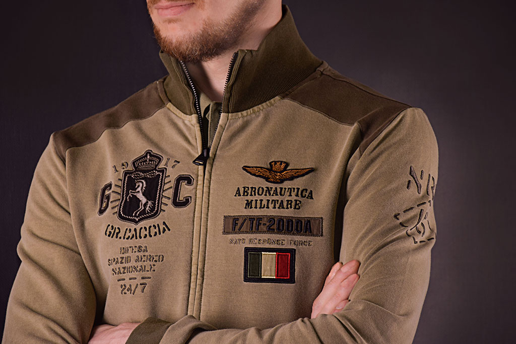 Толстовка AERONAUTICA MILITARE SS19 green mountain/salvia (FE 1384) 