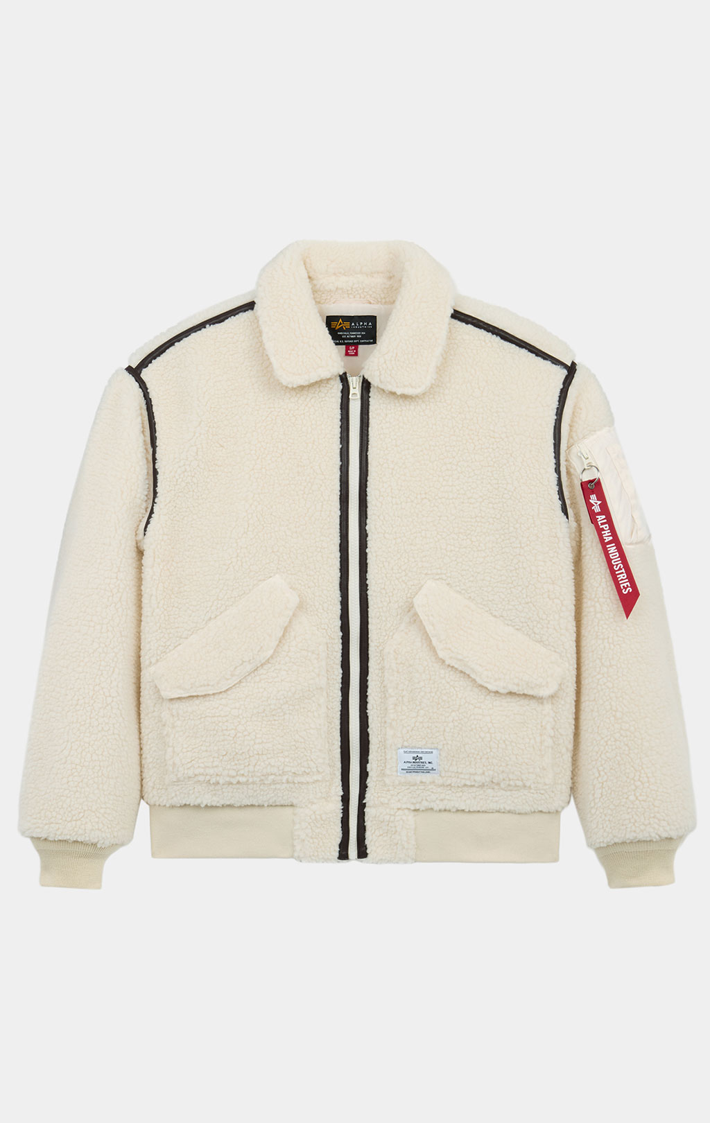 Женская куртка лётная ALPHA INDUSTRIES CWU 45/P RELAXED FIT FLIGHT JACKET W (SHERPA) FW 26/27 eggnog 
