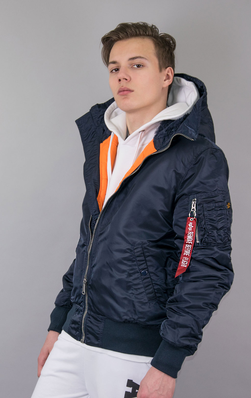 Куртка ALPHA INDUSTRIES HOODED MA-1 rep. blue 