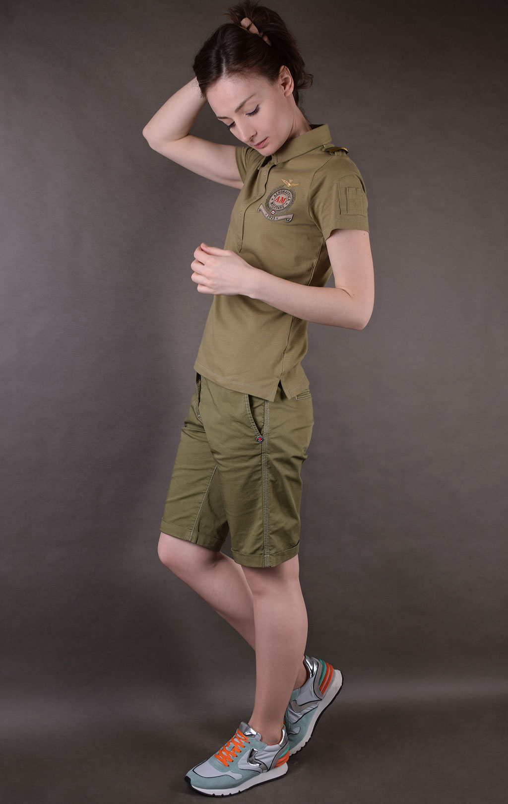 Женская футболка-поло AERONAUTICA MILITARE SS19 verde chiaro (PO 1319) 