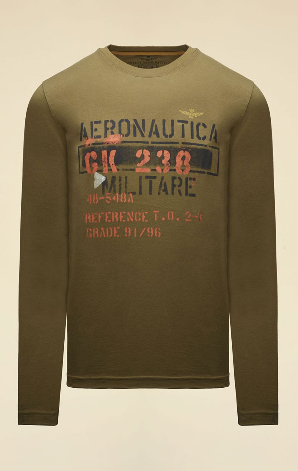 Лонгслив AERONAUTICA MILITARE FW 25/26/BD dark olive (TS 2486)