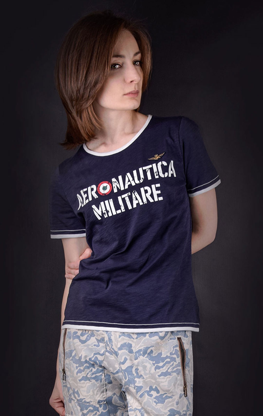 Женская футболка AERONAUTICA MILITARE SS19 blue navy (TS 1599) 