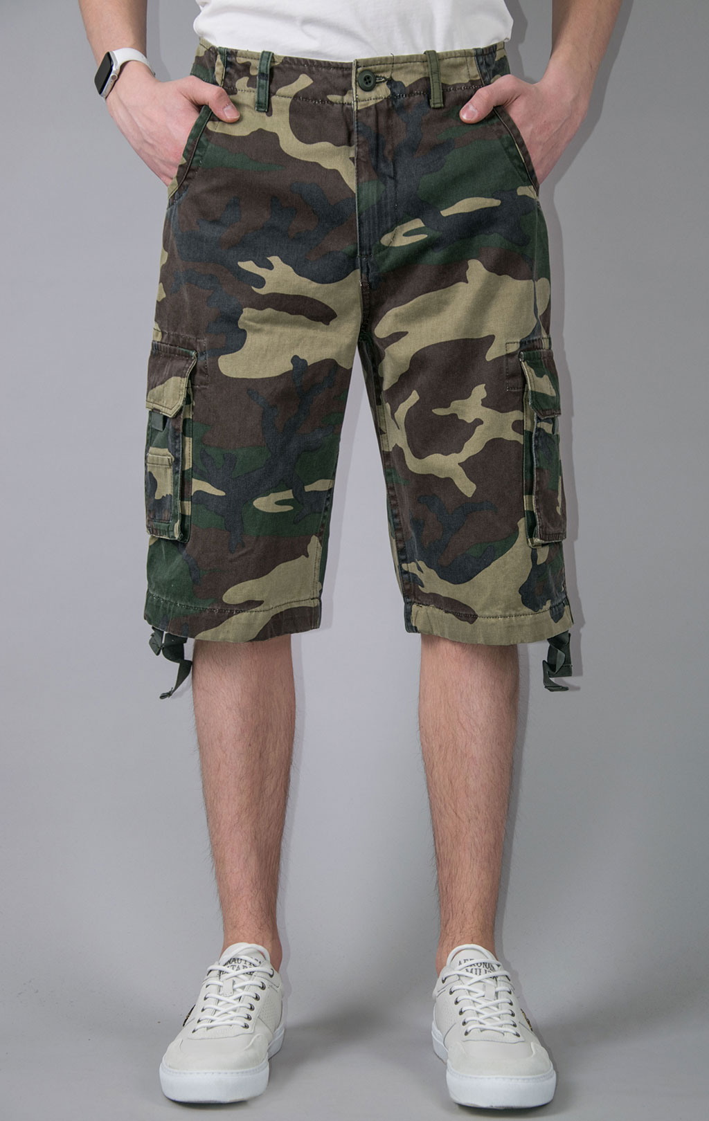 Шорты ALPHA INDUSTRIES JET US SS 23 camo woodland 