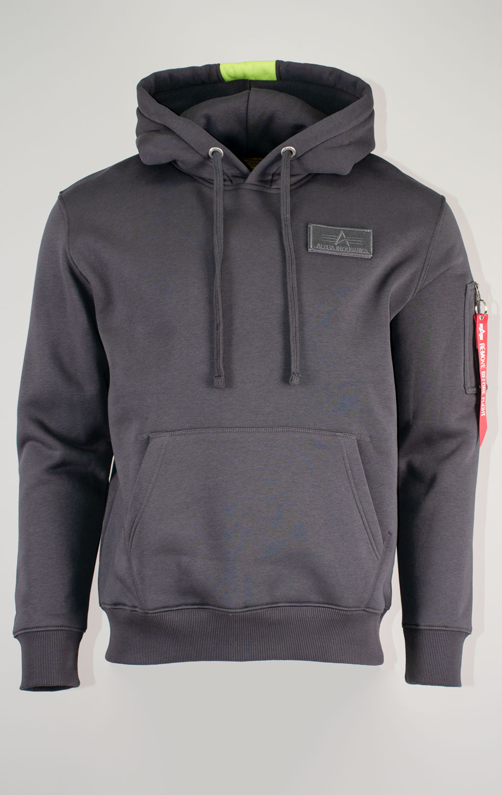 Толстовка ALPHA INDUSTRIES GREEN STRIPE HOODY vintage grey 