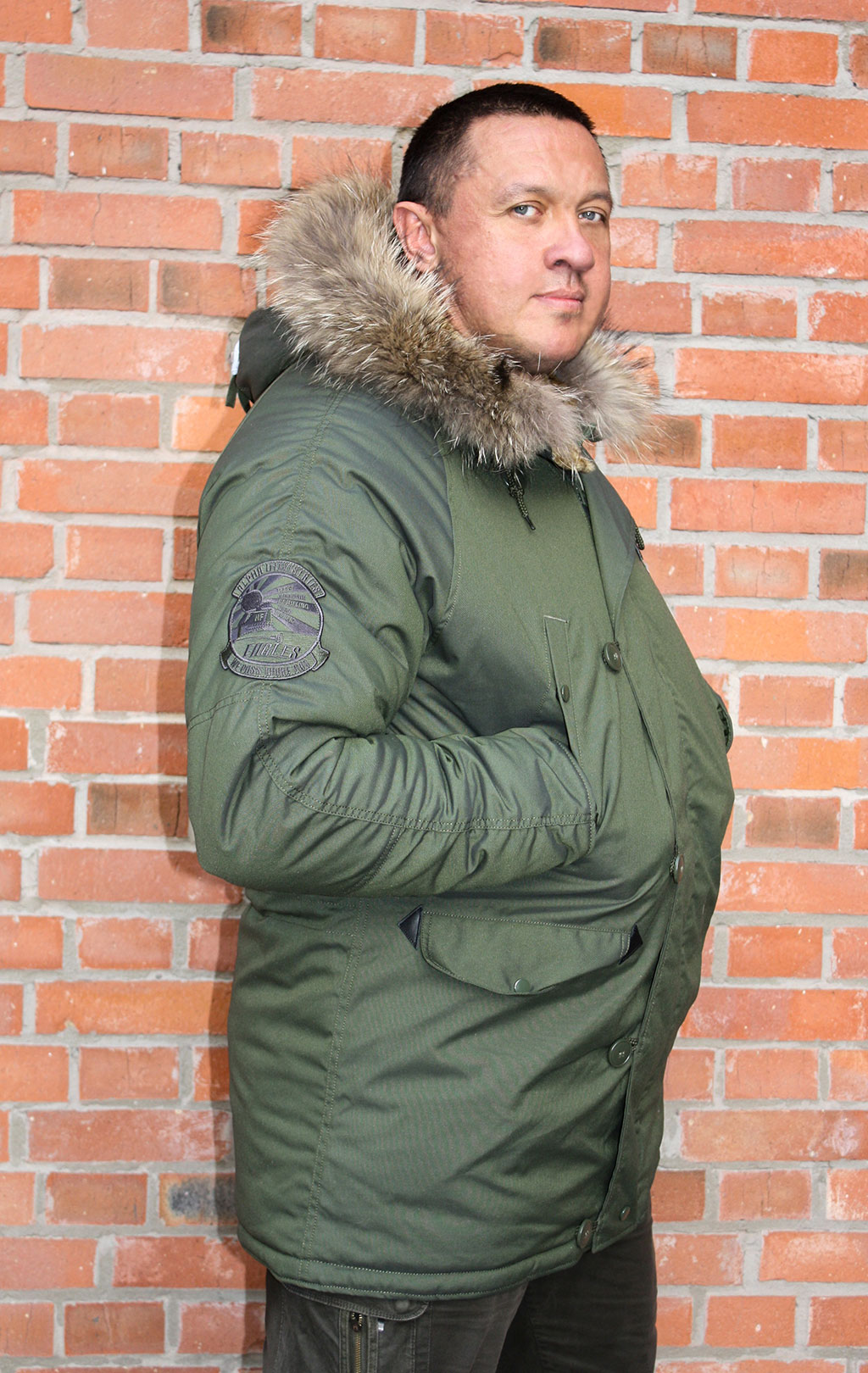 Аляска ALPHA INDUSTRIES EXPLORER big size натур. мех dark green 