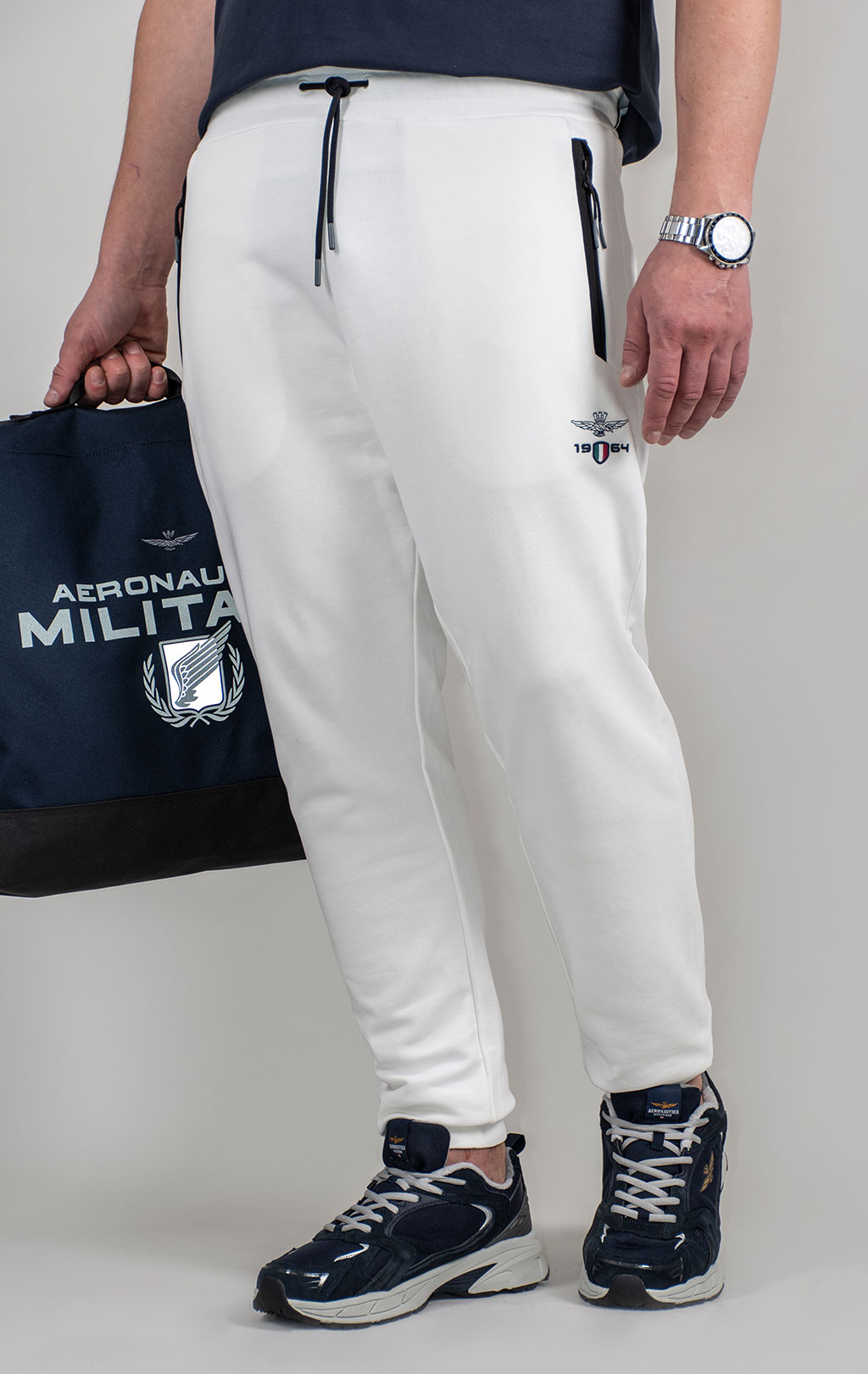 Брюки спортивные AERONAUTICA MILITARE SS 25/TR off white (PF 965) 