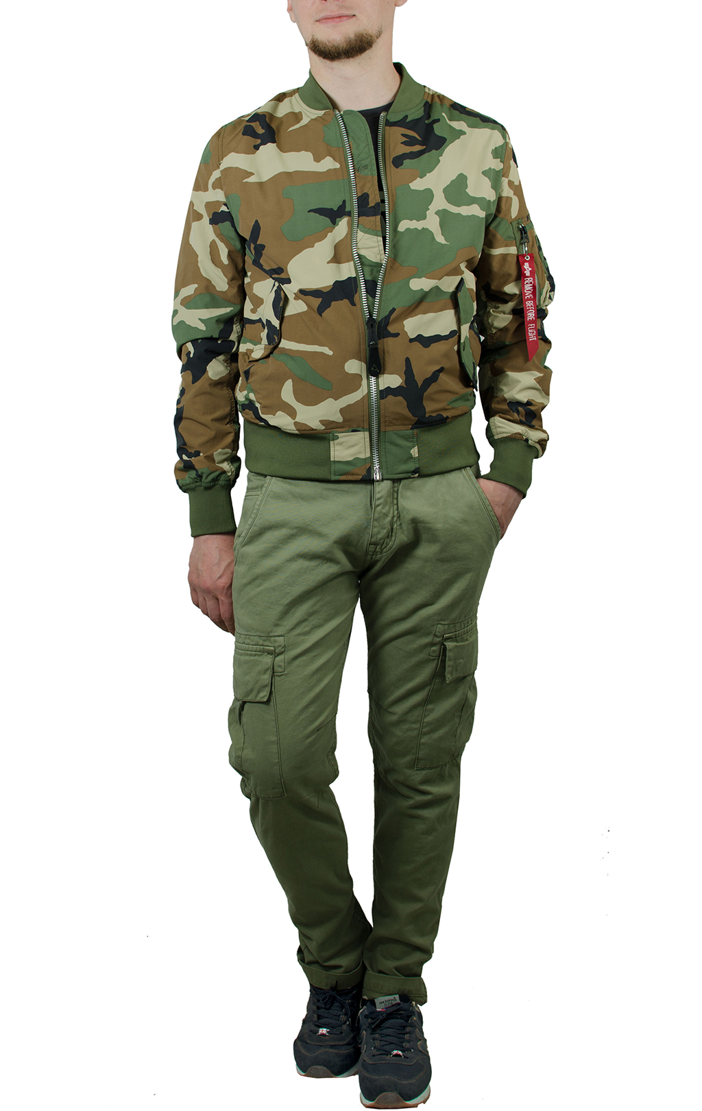 Ветровка ALPHA INDUSTRIES L-2B DRAGONFLY BLOOD CHIT light camo woodland 