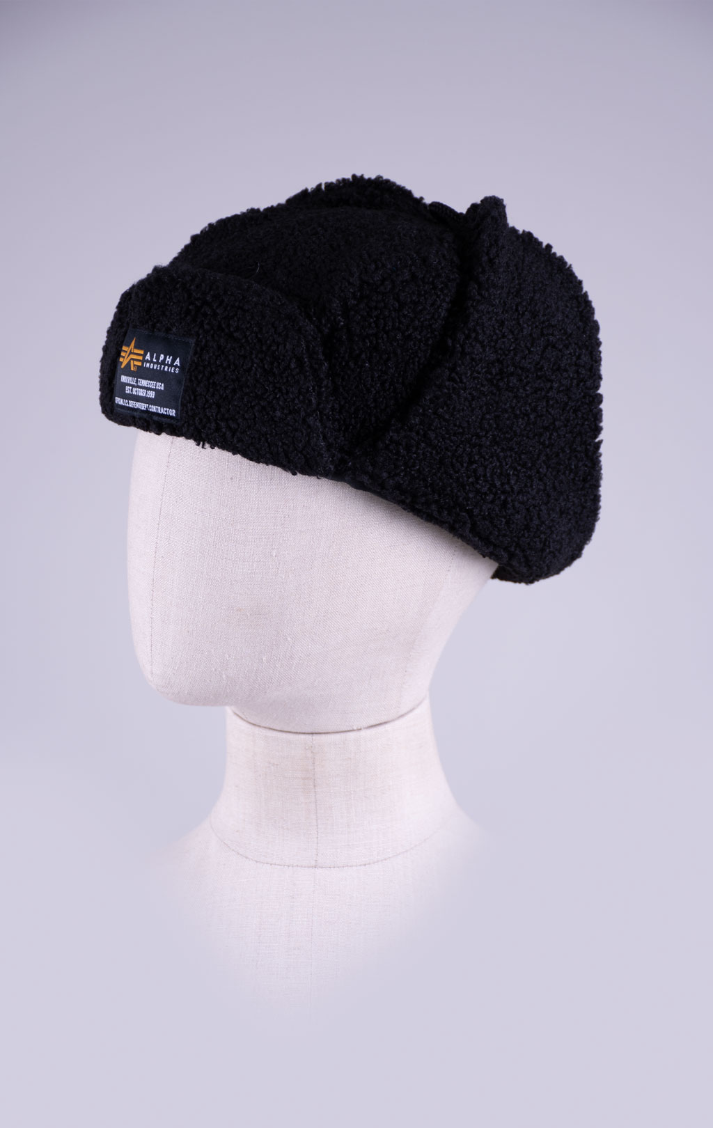 Шапка с ушами ALPHA INDUSTRIES ALPHA TEDDY HAT black 