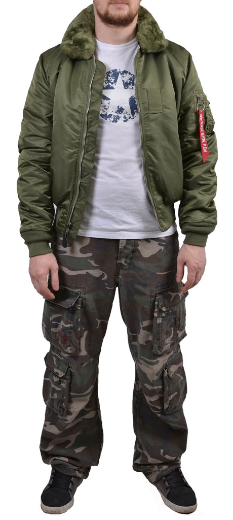 Куртка-пилот ALPHA INDUSTRIES SLIM FIT B-15 sage green 