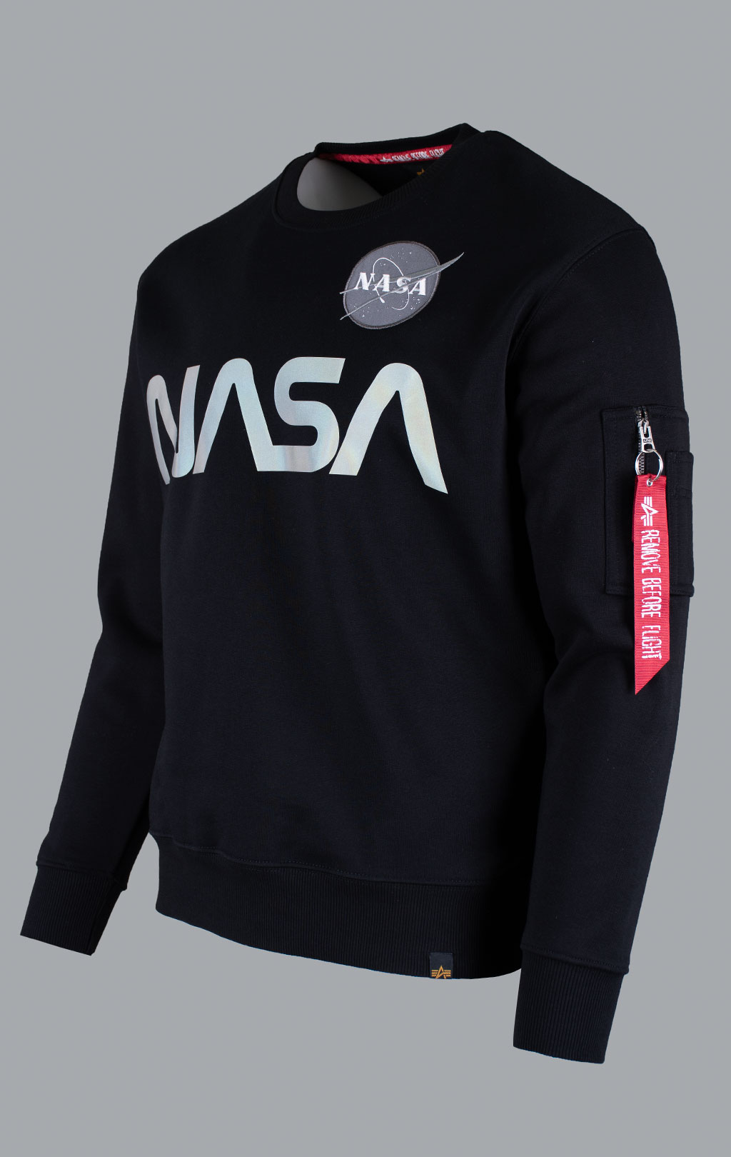 Свитшот ALPHA INDUSTRIES NASA reflective black 