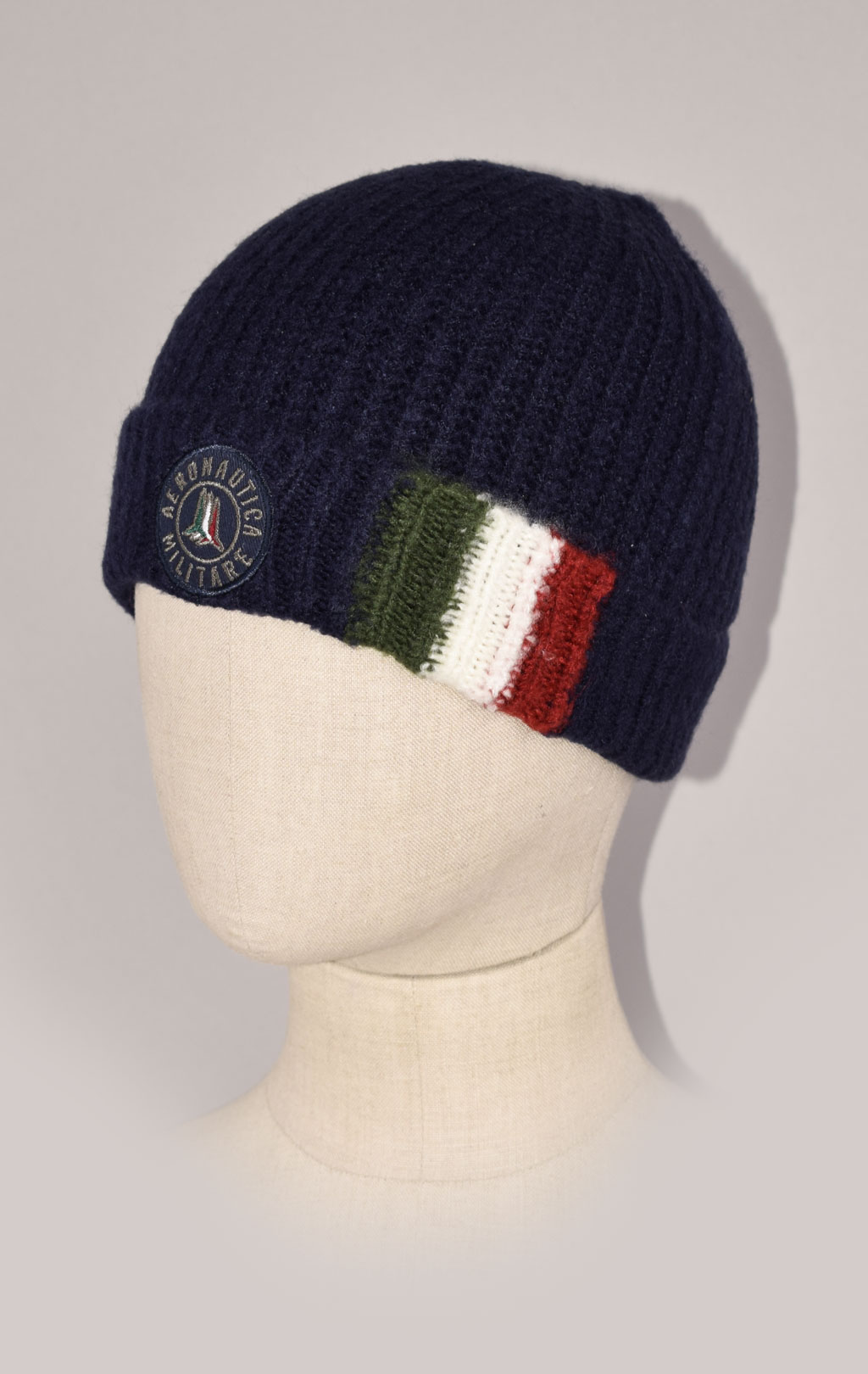 Шапка вязаная AERONAUTICA MILITARE FW 22/23/CN blue navy (CU 049)