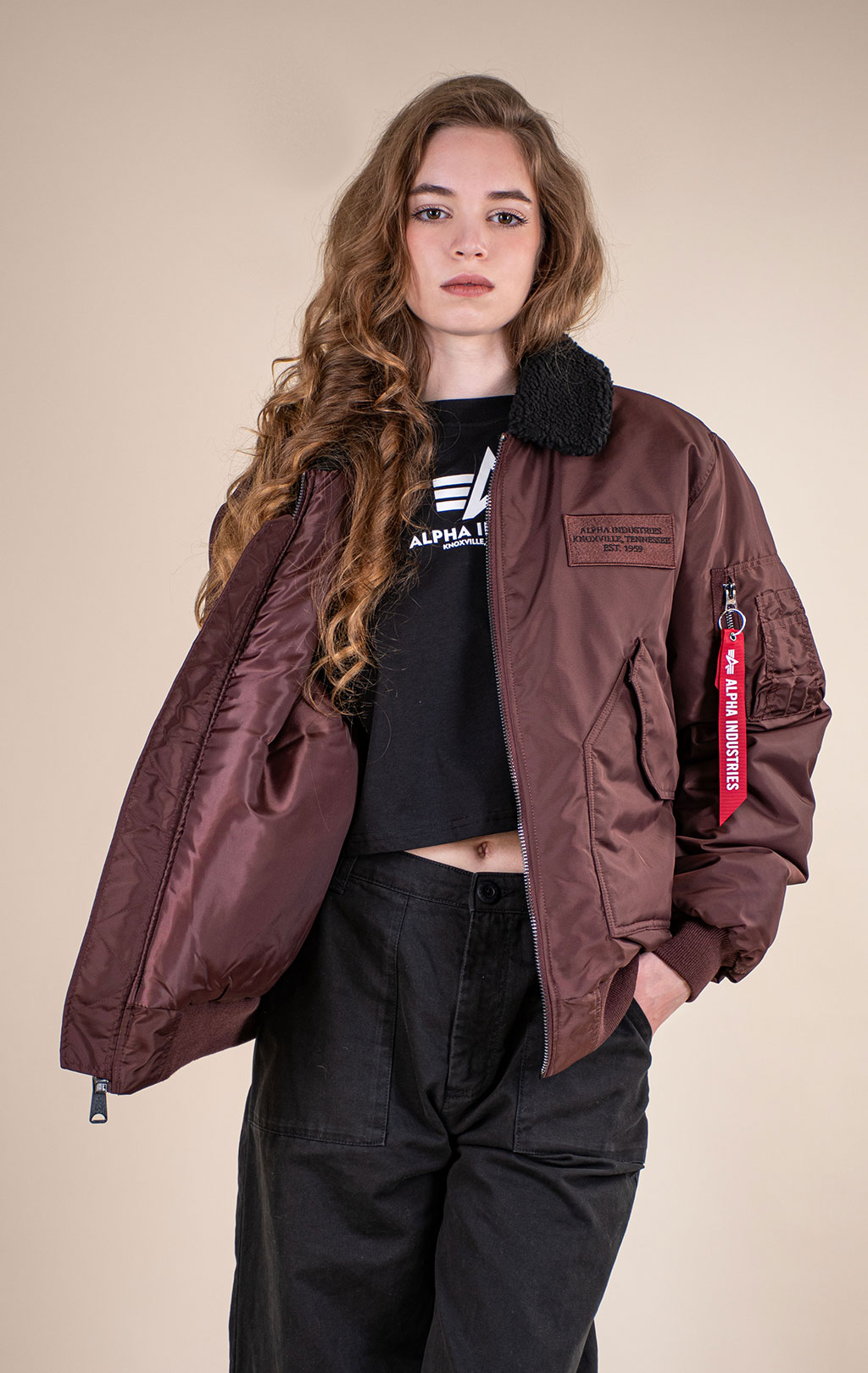 Куртка лётная ALPHA INDUSTRIES CWU 45/P RELAXED FIT FLIGHT JACKET (OXFORD SC) FW 26/27 cocoa 
