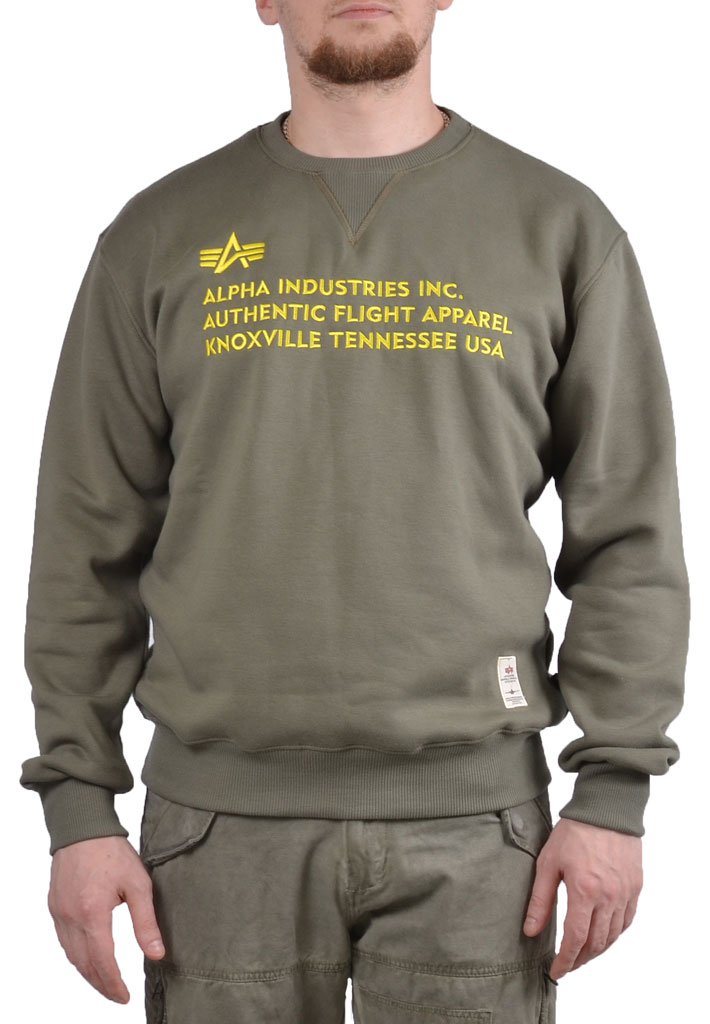 Свитшот ALPHA INDUSTRIES AFA CREW NECK olive dusty 