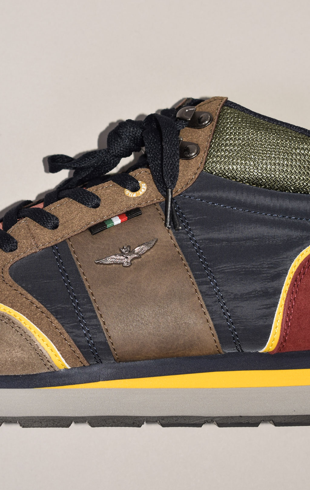 Кроссовки высокие AERONAUTICA MILITARE FW 22/23 m/CN blue/bordeaux/giallo/beige (SC 230) 