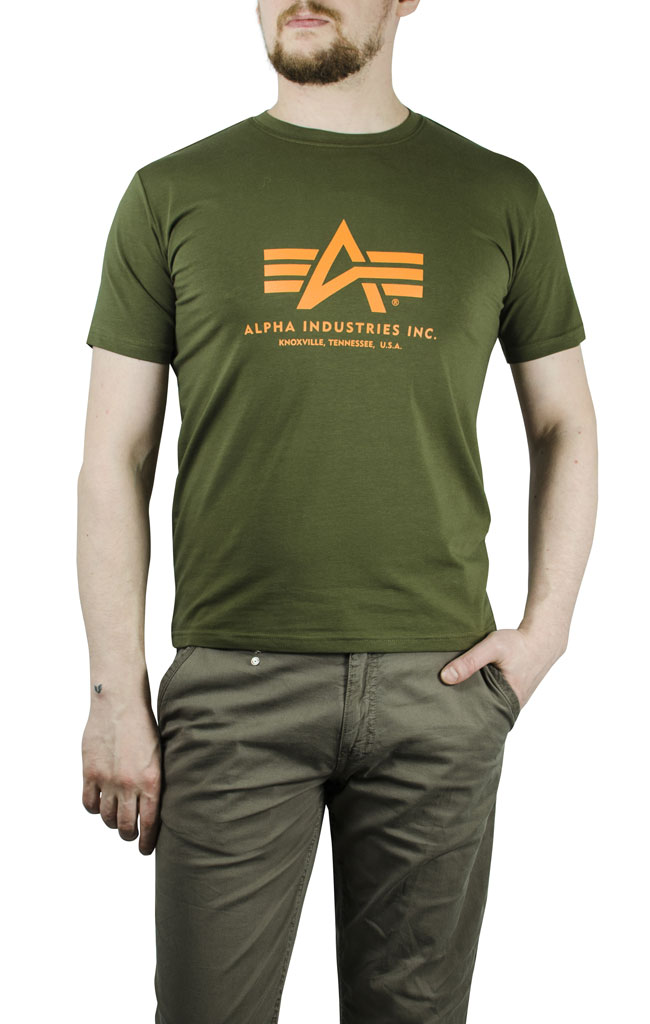 Футболка ALPHA INDUSTRIES BASIC BODY dark green Футболка ALPHA INDUSTRIES BASIC BODY dark green