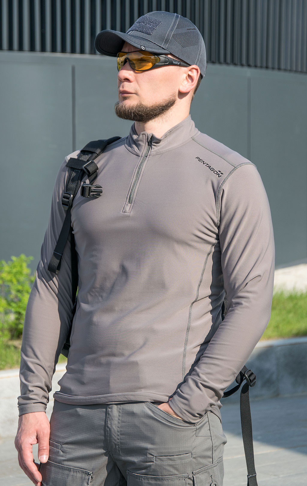 Лонгслив Pentagon PINDOS MJC® SYSTEM на молнии 1/2 grey wolf 11003 