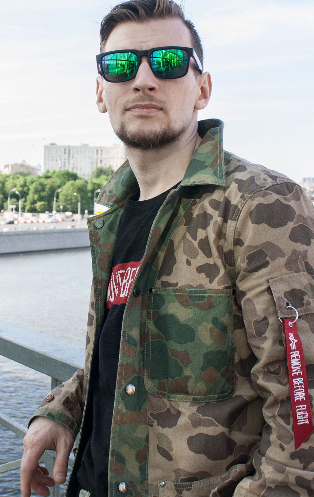 Ветровка ALPHA INDUSTRIES P-42 FIELD SHIRT brown frogskin camo 