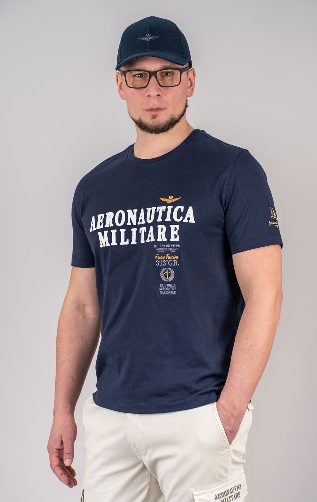 Футболка AERONAUTICA MILITARE SS 25 m/BD blue navy (TS 2401) 