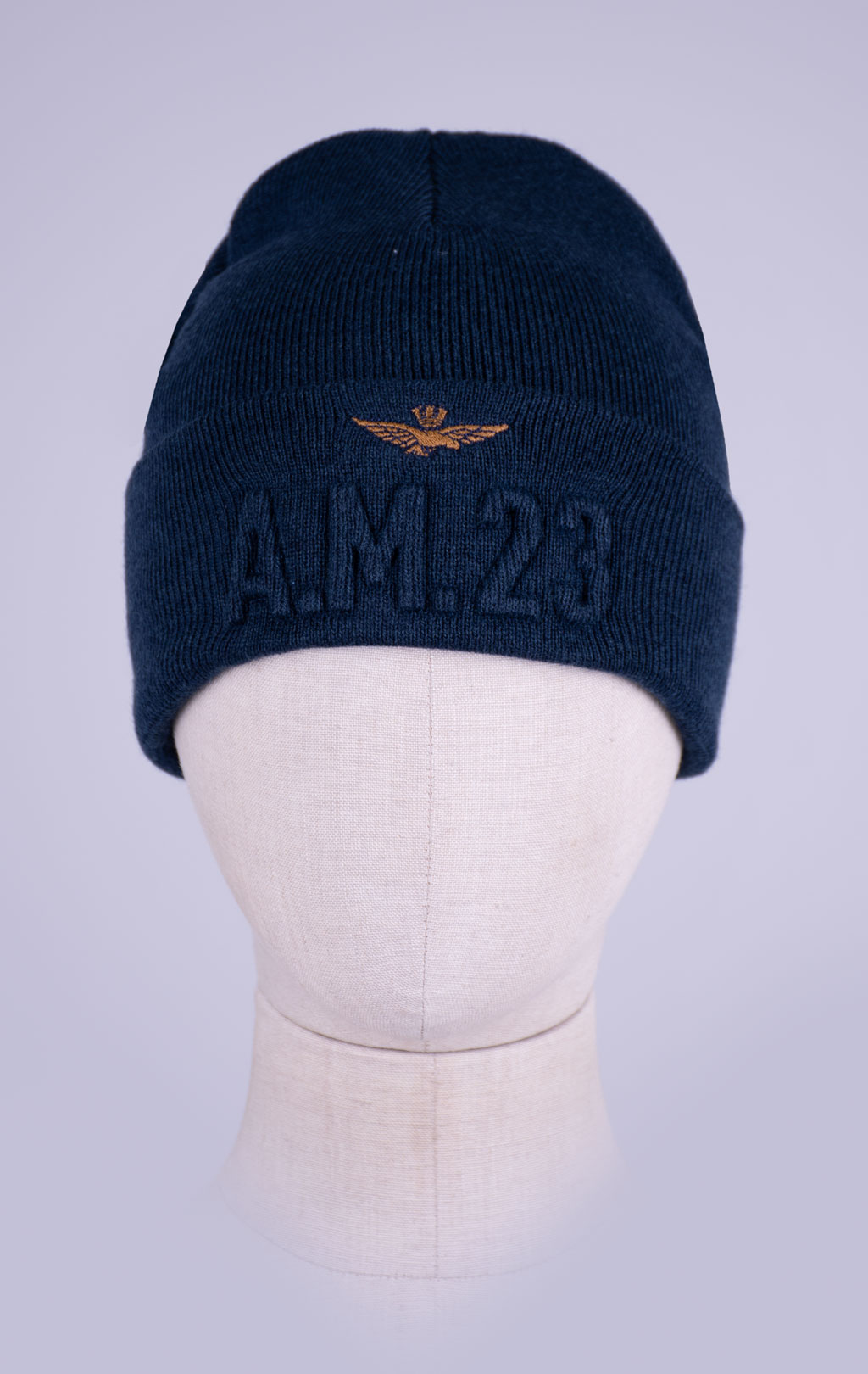Шапка вязаная AERONAUTICA MILITARE FW 26/27/CN blue navy (CU 0099) 
