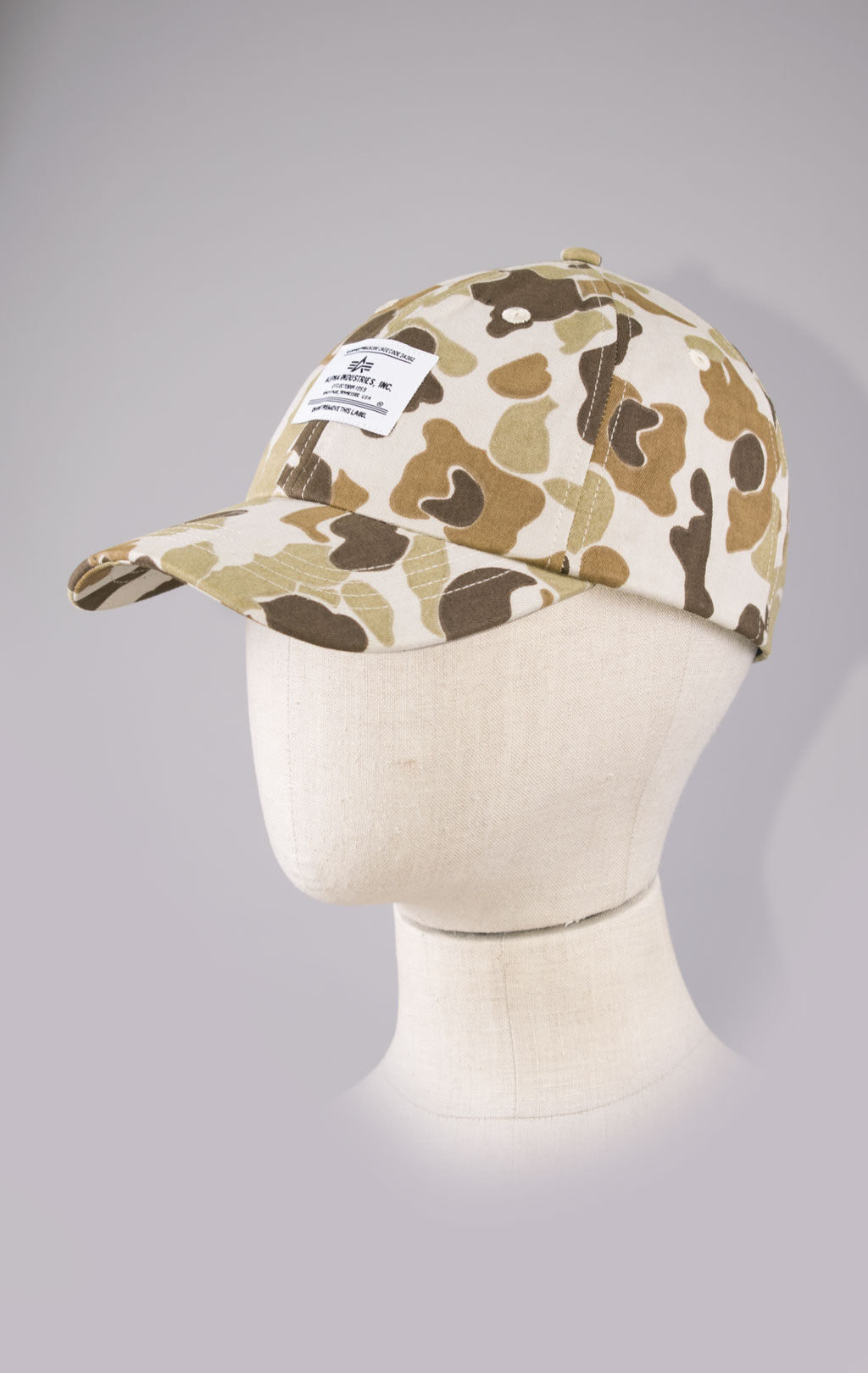 Бейсболка ALPHA INDUSTRIES BATTLEWASH CAP FW 23/24 brown frogskin camo 