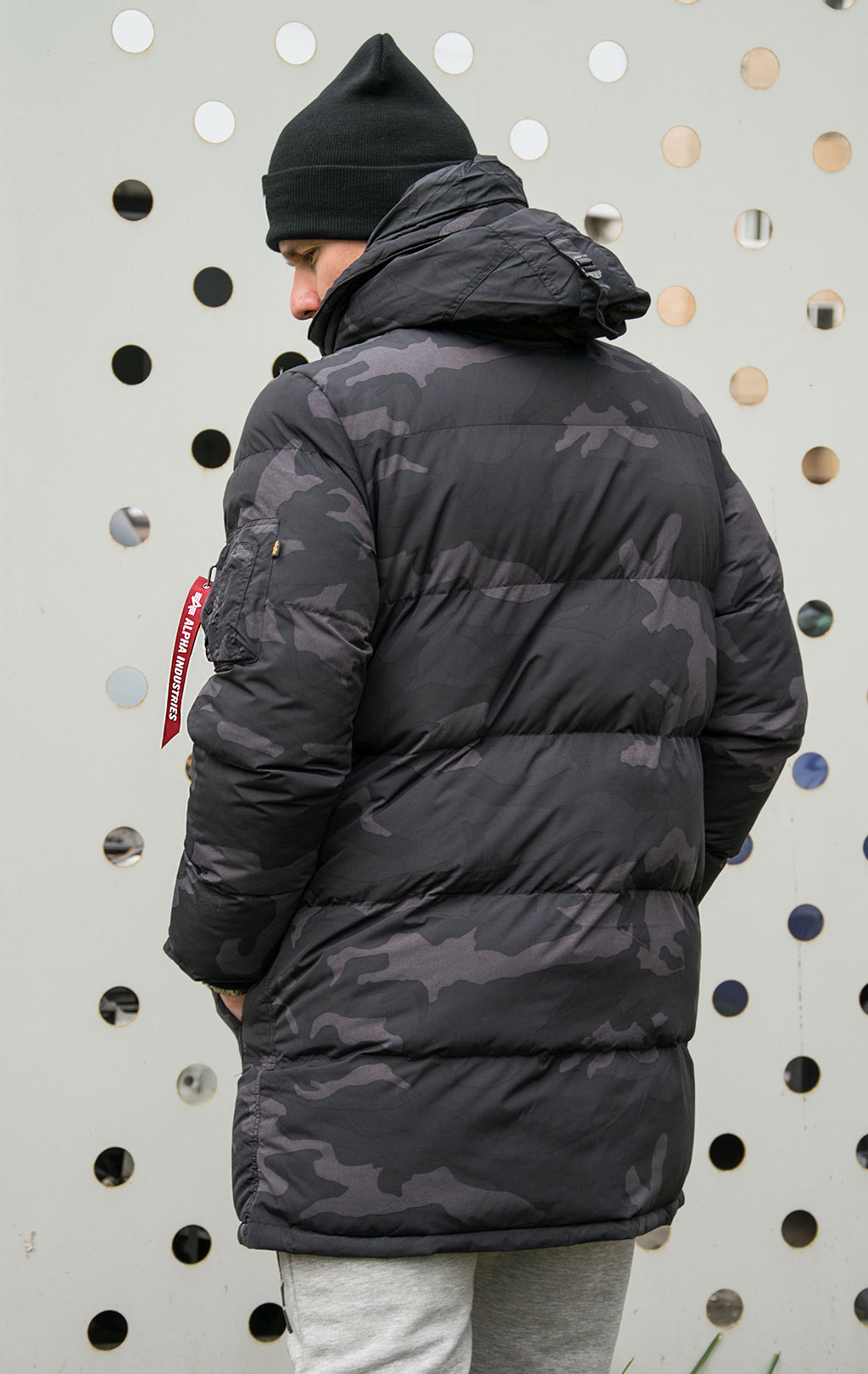 ALPHA INDUSTRIES QUILTED PARKA N 3B FW 21 22 m black woodland camo