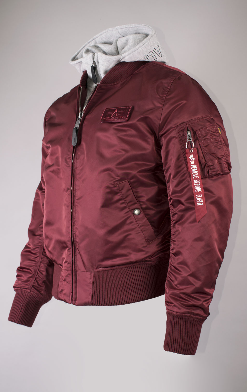 Куртка-бомбер лётная ALPHA INDUSTRIES D-Tec MA-1 burgundy 