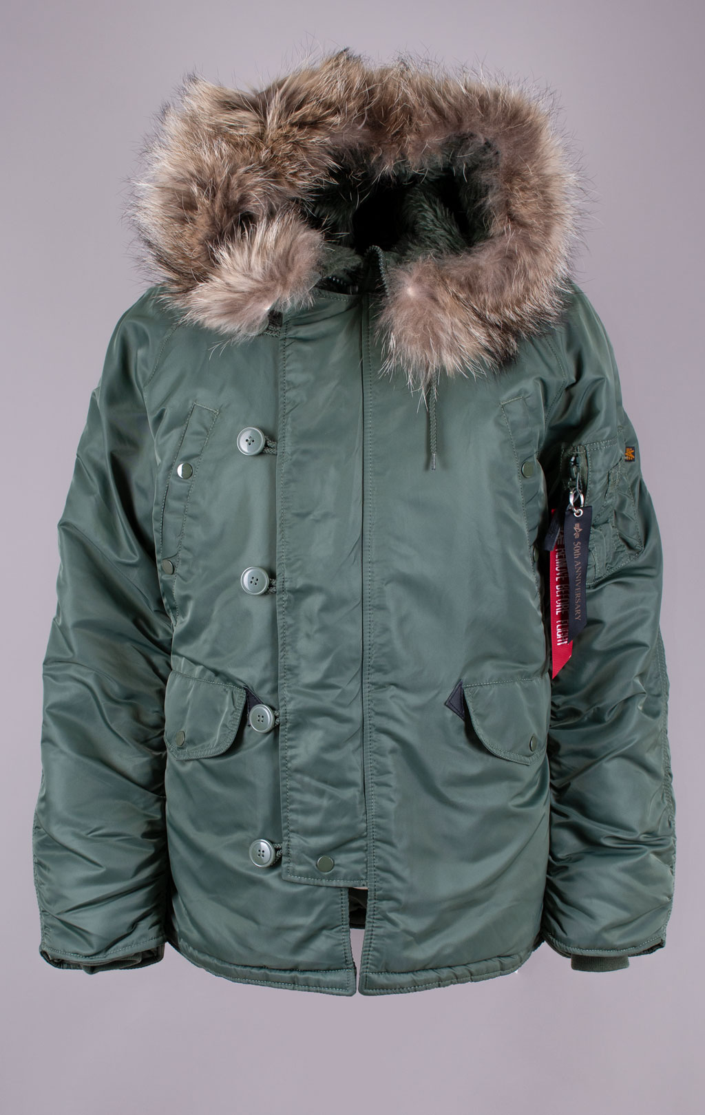 Аляска ALPHA INDUSTRIES CLASSIC N-3B натур. мех sage green 