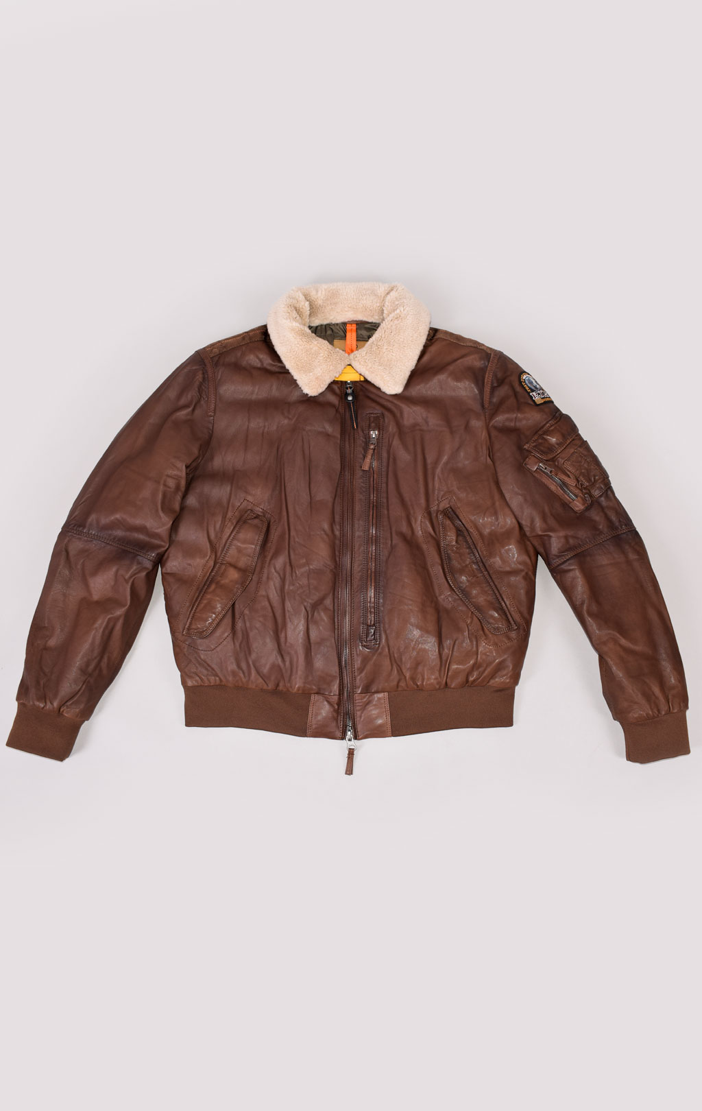 Куртка-пилот PARAJUMPERS JOSH LEATHER кожа FW 21/22 brown 