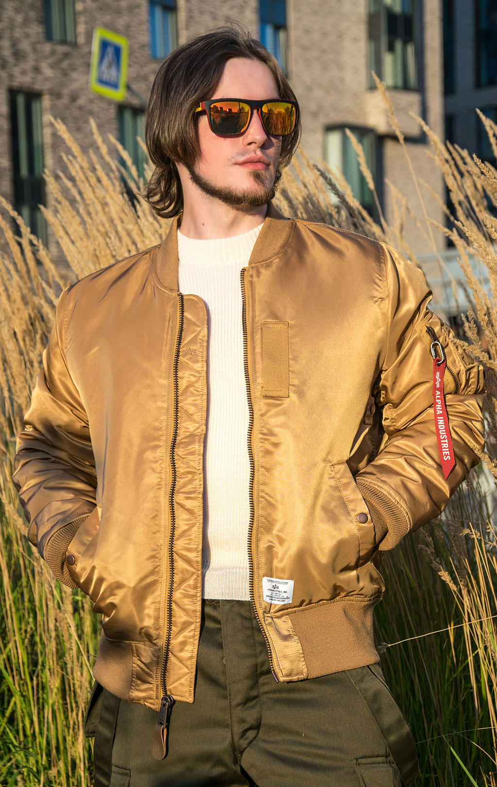 Куртка-бомбер лётная ALPHA INDUSTRIES MOD FLIGHT JACKET MA-1 FW 23/24 m bronzed brown 