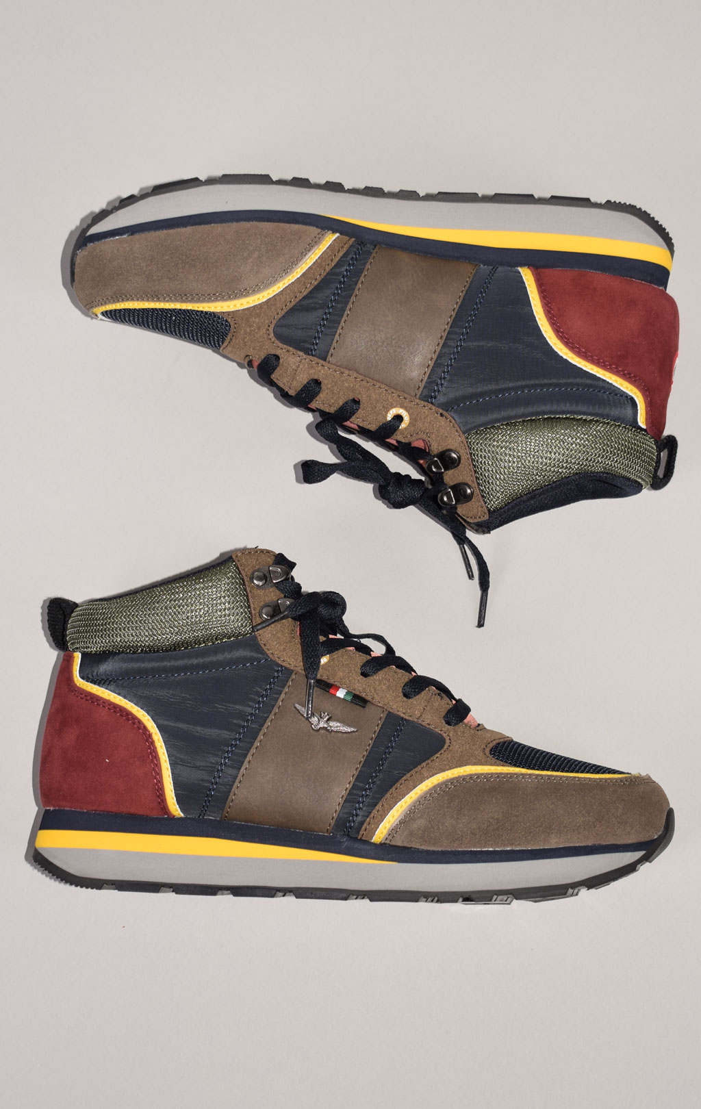 Кроссовки высокие AERONAUTICA MILITARE FW 22/23 m/CN blue/bordeaux/giallo/beige (SC 230) 