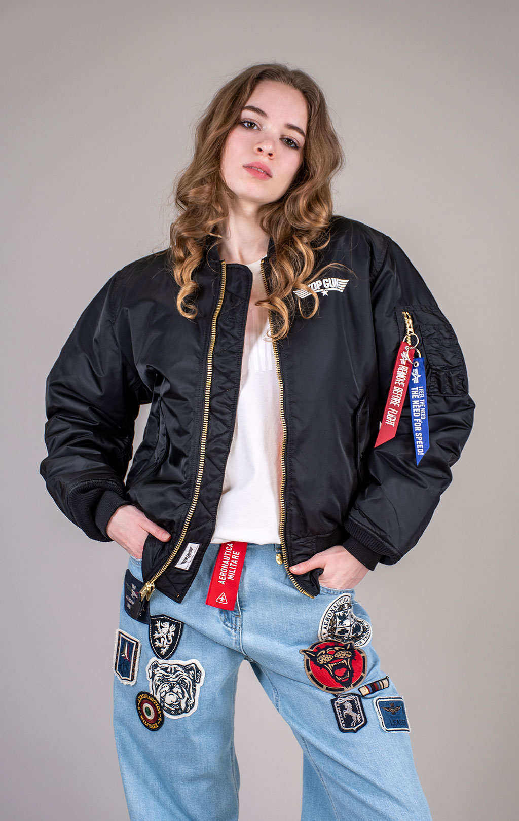 Куртка-бомбер лётная ALPHA INDUSTRIES MA-1 TOP GUN black 