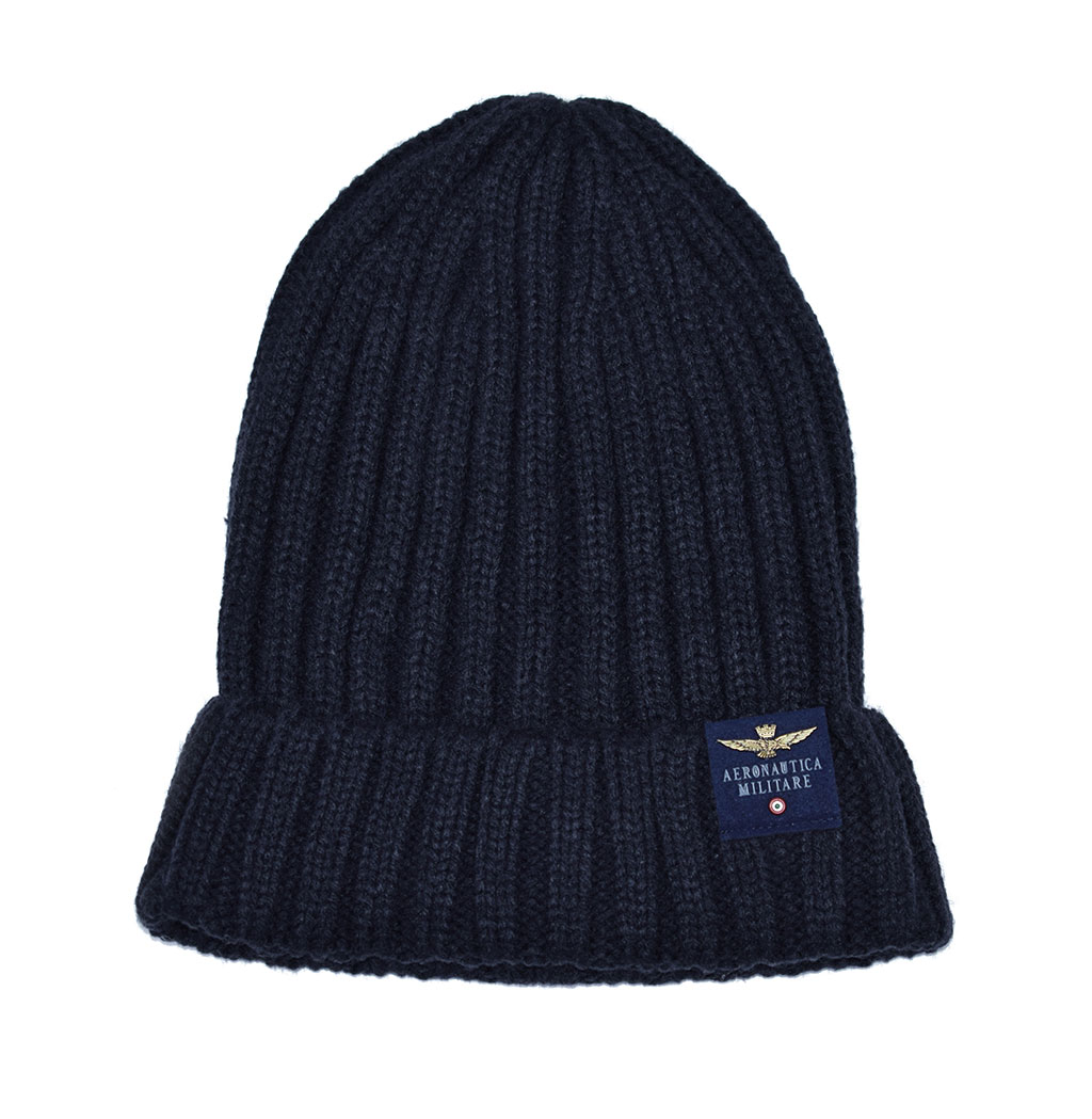 Шапка вязаная AERONAUTICA MILITARE FW 19/20 blue navy (CU 006)
