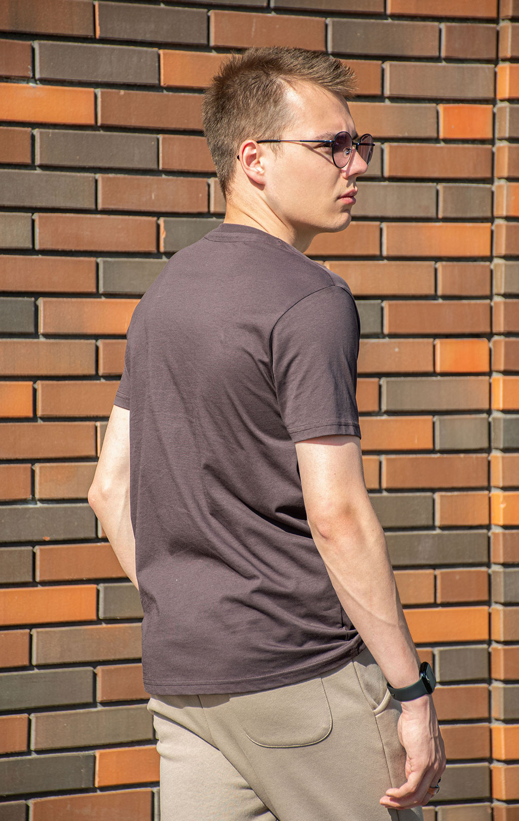 Футболка ALPHA INDUSTRIES ALPHA LABEL T hunter brown 