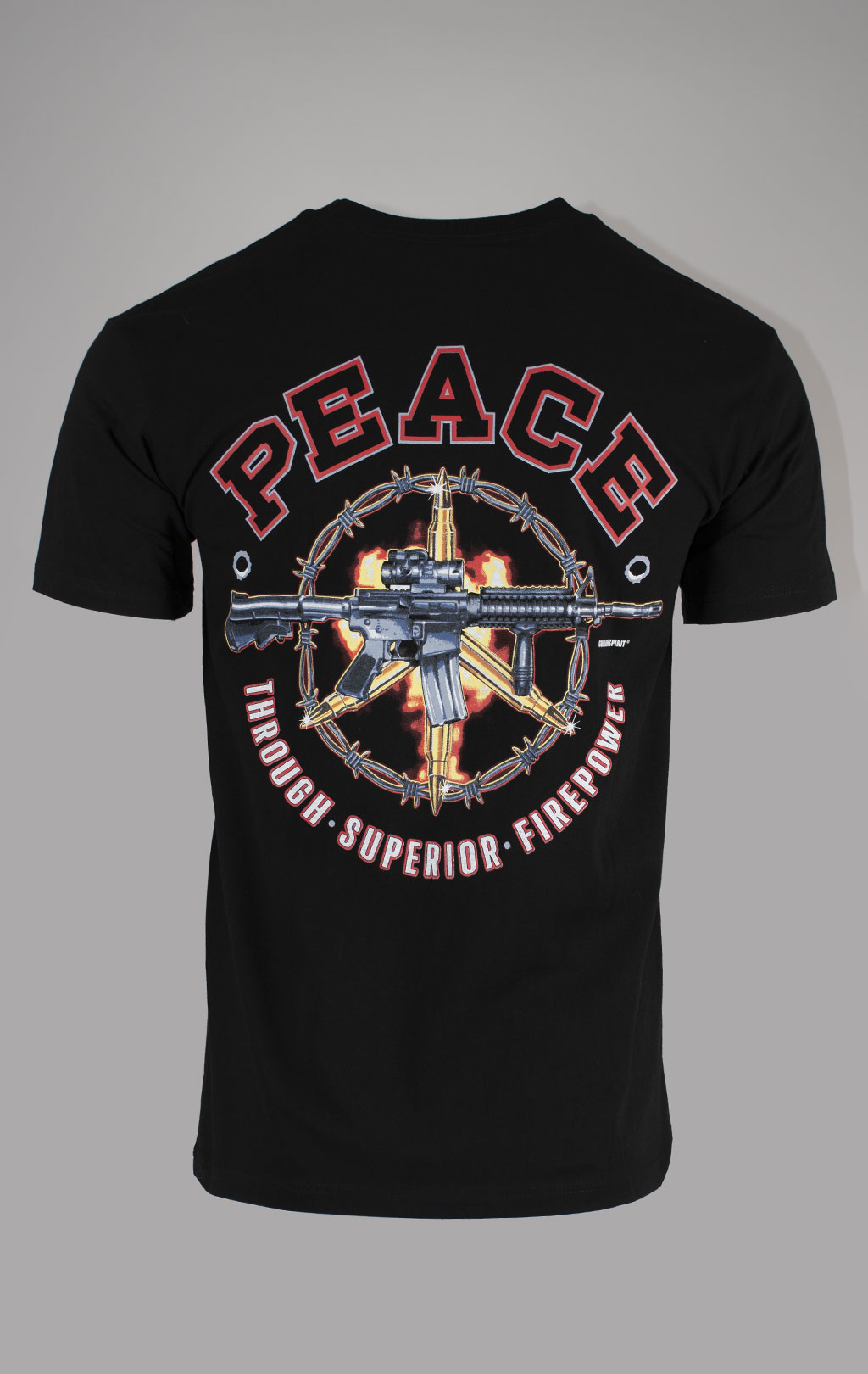 Футболка GUARDIAN SPIRIT/SABADO Peace Through Superior 100% хлопок black LU-341 Китай