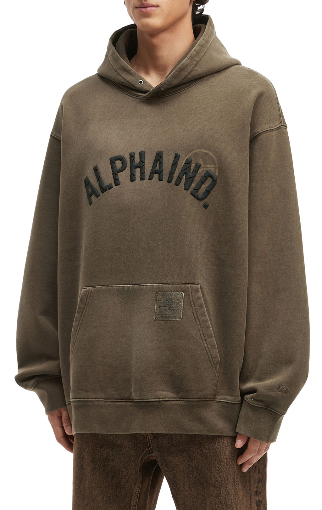Толстовка ALPHA INDUSTRIES UNFRM WASHED ALPHA IND HOODIE FW 25/26 rust M001132 