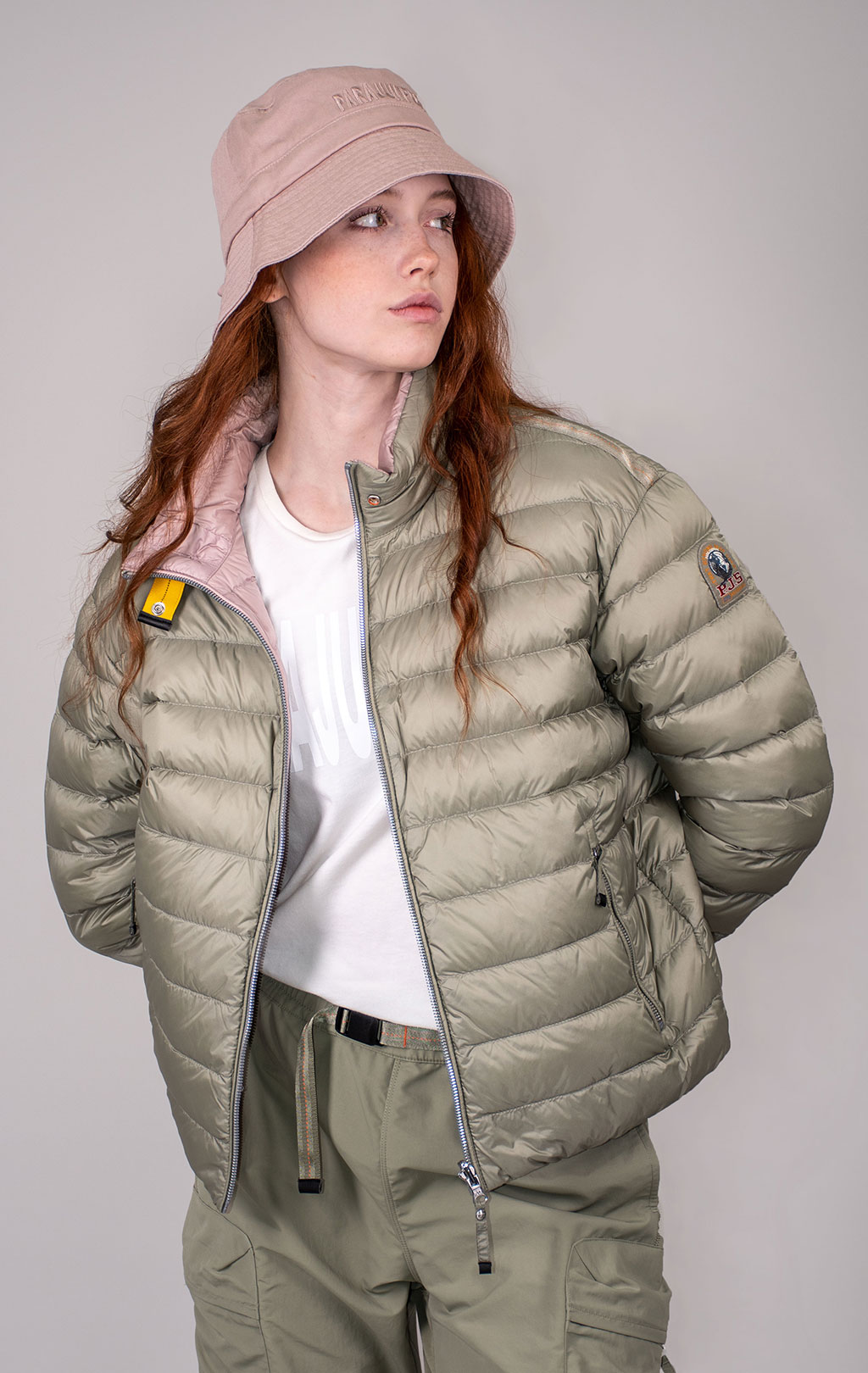 Женская куртка-пуховик лёгкая PARAJUMPERS LETIZIA REVERSO двусторонняя SS 24 sage-misty lilac 