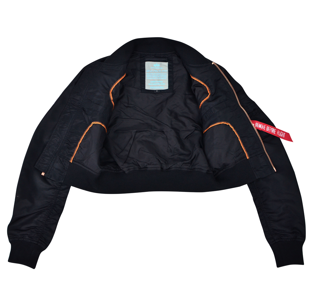 Женская ветровка-бомбер ALPHA INDUSTRIES PM CROPPED MA-1 black/copper 