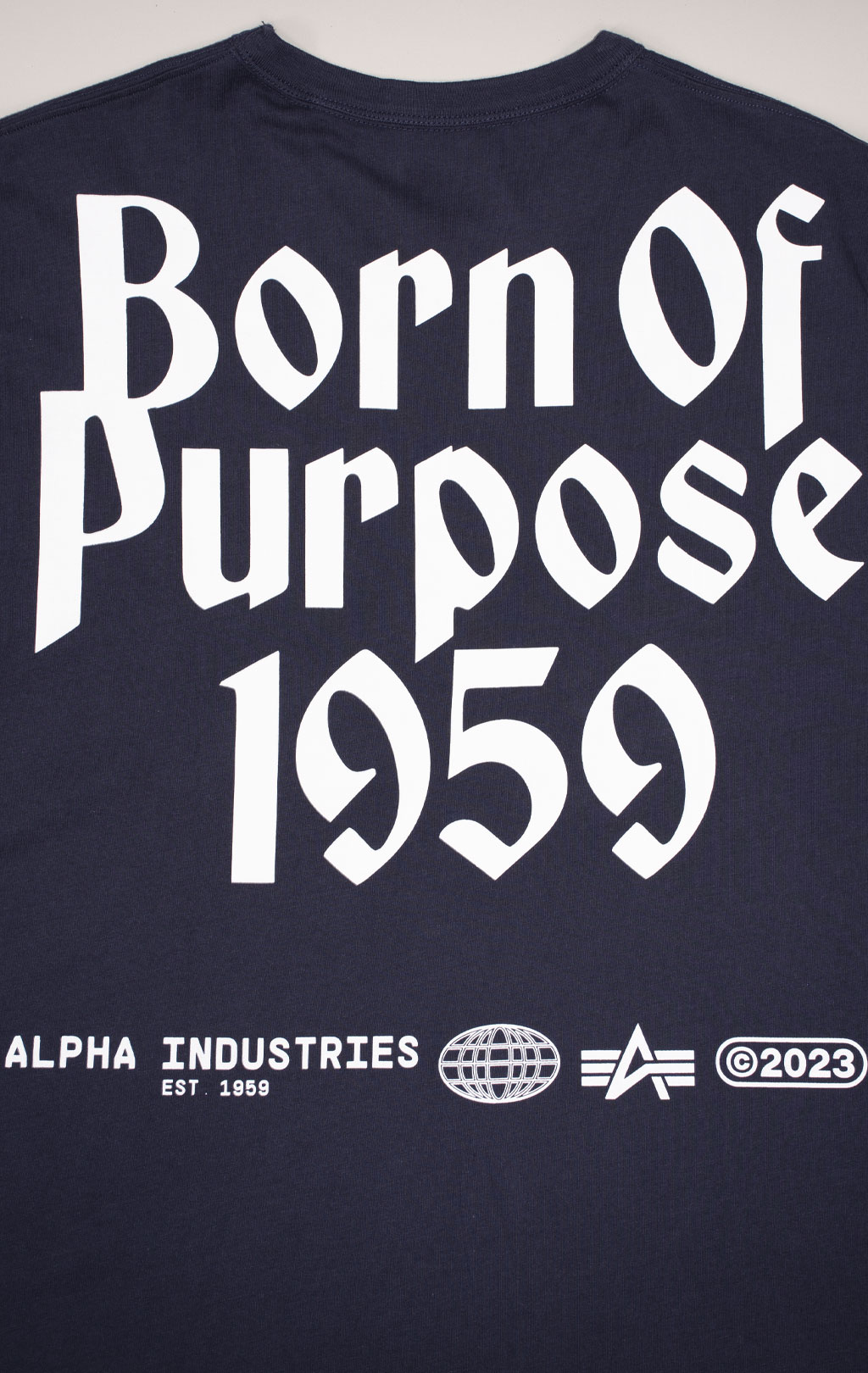 Футболка ALPHA INDUSTRIES BORN OF PURPOSE TEE плотная FW 24/25 replica blue 