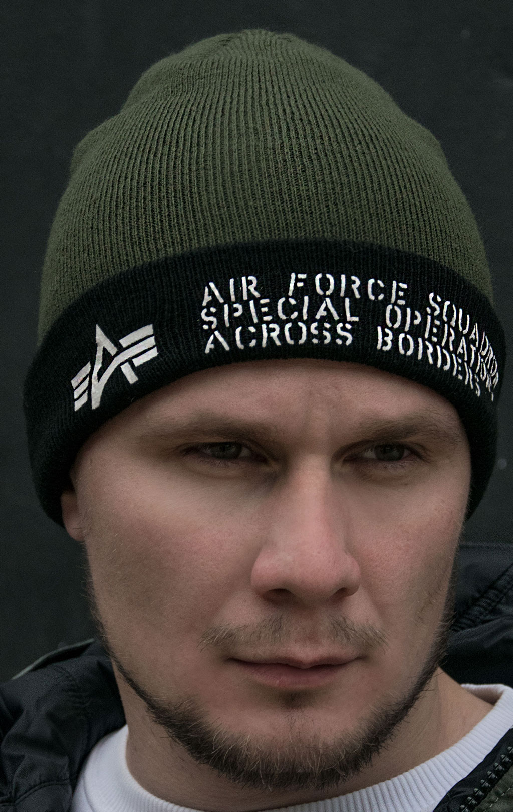 Шапка ALPHA INDUSTRIES AIR FORCE BEANIE dark green 