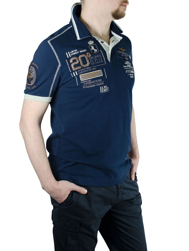 Футболка-поло AERONAUTICA MILITARE blue navy (PO 1067) 